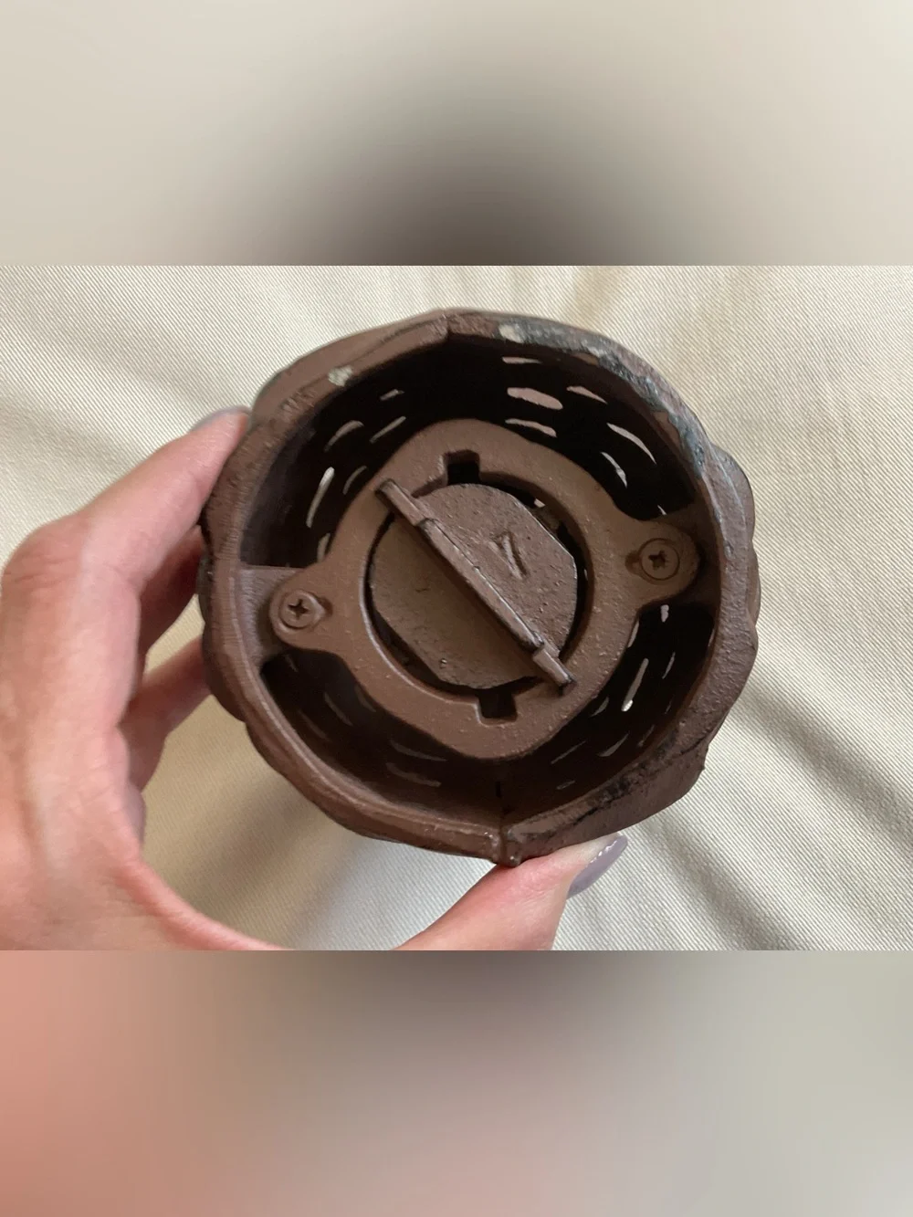 Rustic Cast Iron Pinecone Tea Light Lantern